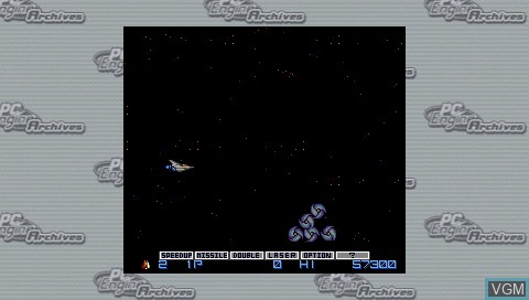 In-game screen of the game Gradius on Sony PSP