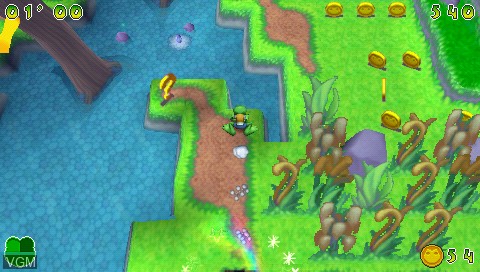 In-game screen of the game Frogger Helmet Chaos on Sony PSP