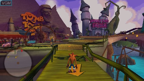 In-game screen of the game Crash Tag Team Racing on Sony PSP