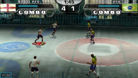 In-game screen of the game FIFA Street 2 on Sony PSP