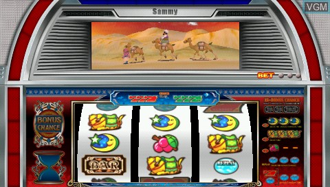 In-game screen of the game Jissen Pachi-Slot Hisshouhou! Portable - Aladdin II Evolution on Sony PSP