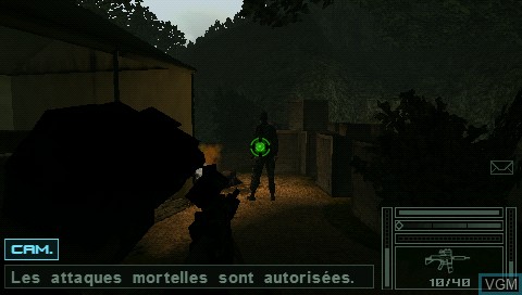 In-game screen of the game Tom Clancy's Splinter Cell Essentials on Sony PSP