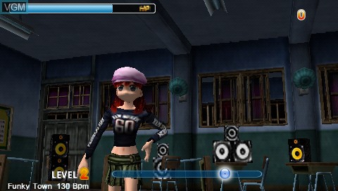 In-game screen of the game Audition Portable on Sony PSP