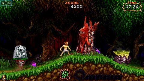 In-game screen of the game Goku Makai-Mura Kai on Sony PSP