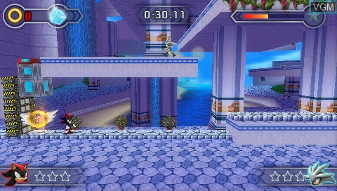 In-game screen of the game Sonic Rivals 2 on Sony PSP