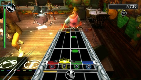 In-game screen of the game Rock Band Unplugged on Sony PSP