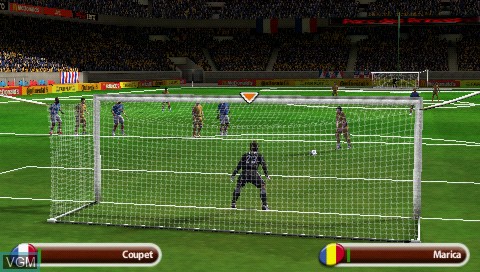 In-game screen of the game UEFA EURO 2008 - Austria-Switzerland on Sony PSP