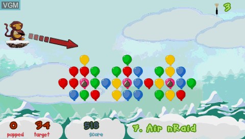 In-game screen of the game Bloons on Sony PSP