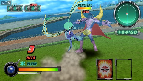 In-game screen of the game Bakugan Battle Brawlers - Defenders of the Core on Sony PSP