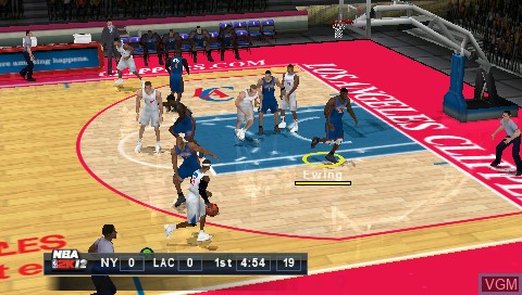 In-game screen of the game NBA 2K12 on Sony PSP