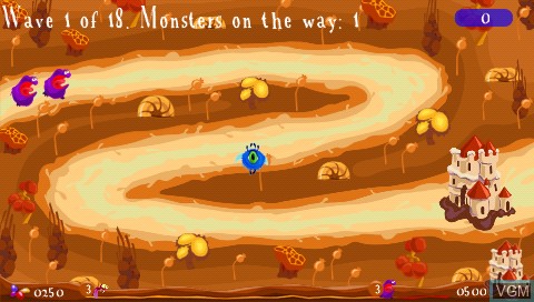 In-game screen of the game Castle Rustle on Sony PSP