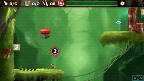 In-game screen of the game Blimp - The Flying Adventures on Sony PSP
