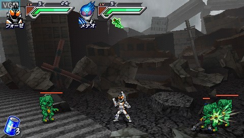 In-game screen of the game All Kamen Rider - Rider Generation 2 on Sony PSP