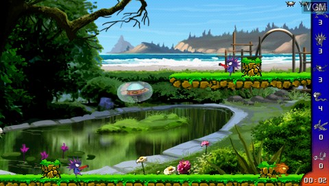 In-game screen of the game Beam 'em Up on Sony PSP
