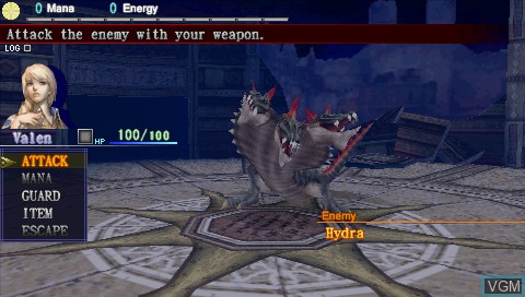 In-game screen of the game Dragoneer's Aria on Sony PSP