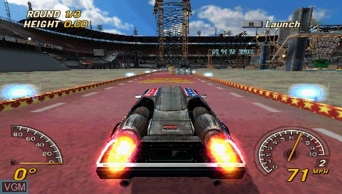 In-game screen of the game FlatOut - Head On on Sony PSP