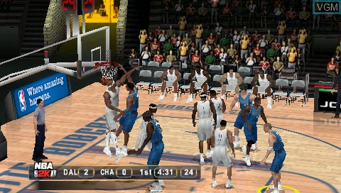 In-game screen of the game NBA 2K11 on Sony PSP