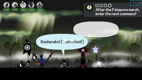 In-game screen of the game Patapon 3 on Sony PSP