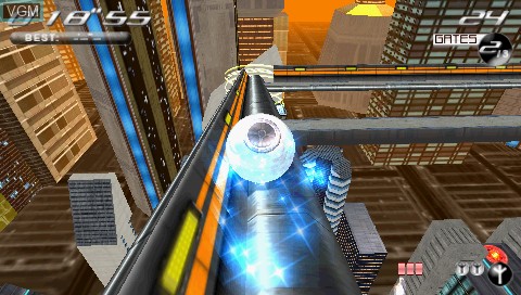In-game screen of the game Spinout on Sony PSP
