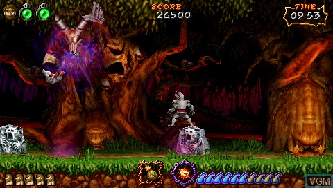 In-game screen of the game Ultimate Ghosts 'n Goblins on Sony PSP