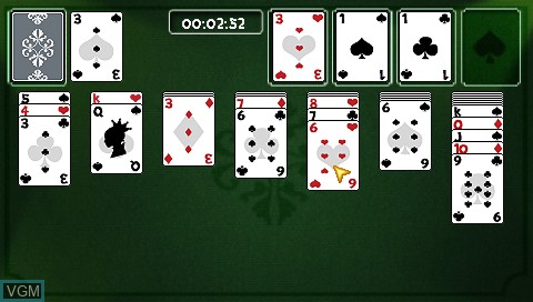 In-game screen of the game Solitaire on Sony PSP