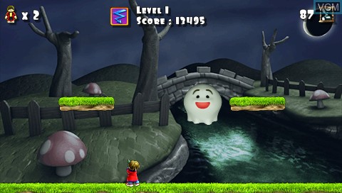 In-game screen of the game Run Ghost Run on Sony PSP