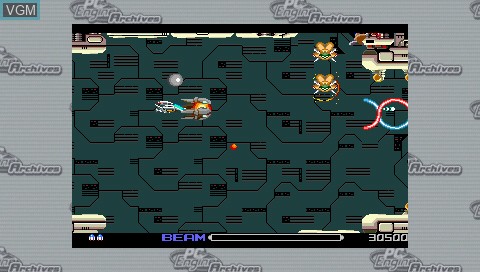 In-game screen of the game R-Type on Sony PSP