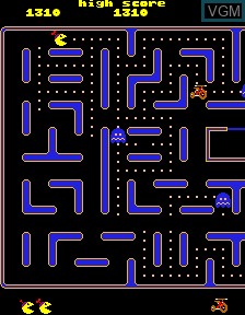 In-game screen of the game Jr. Pac-Man on PacMAME
