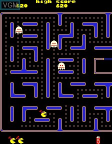 In-game screen of the game Jr. Pac-Man 7000 on PacMAME