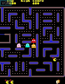 In-game screen of the game Jr. Pac-Man 8000 Plus on PacMAME