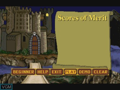 Menu screen of the game Dark Castle on Philips CD-i