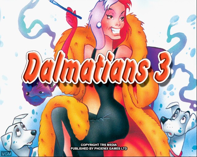 Title screen of the game Dalmatians 3 on Sony Playstation 2