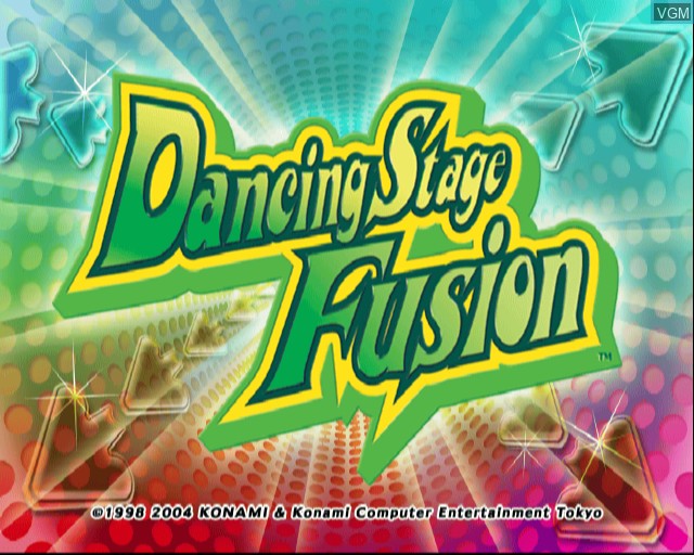 Title screen of the game Dancing Stage Fusion on Sony Playstation 2