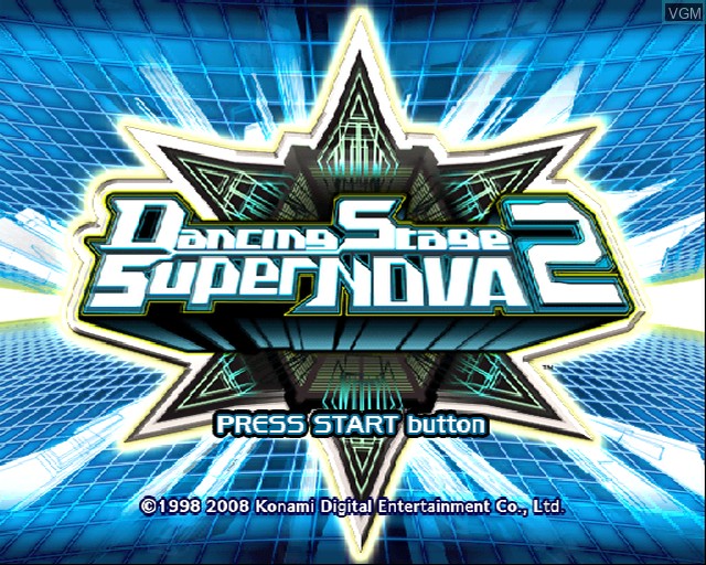 Title screen of the game Dancing Stage SuperNova 2 on Sony Playstation 2