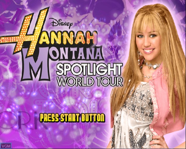 Title screen of the game Hannah Montana - Spotlight World Tour on Sony Playstation 2