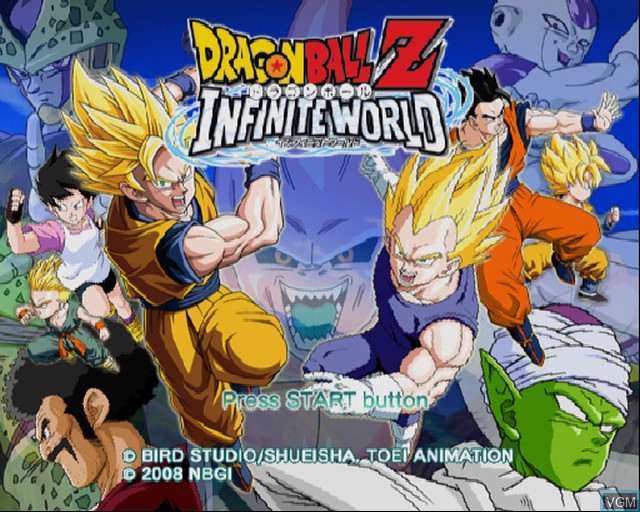 Title screen of the game Dragon Ball Z - Infinite World on Sony Playstation 2