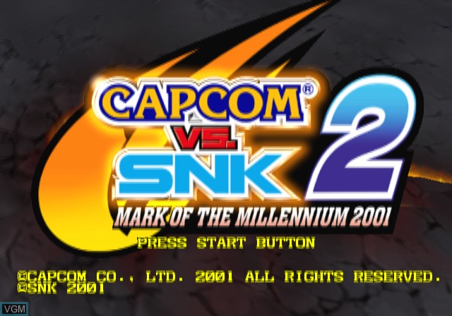 Title screen of the game Capcom vs. SNK 2 - Mark of the Millennium 2001 on Sony Playstation 2