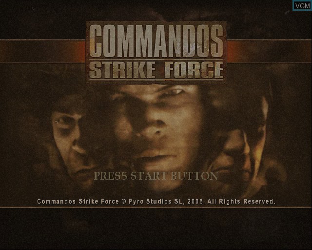 Title screen of the game Commandos Strike Force on Sony Playstation 2
