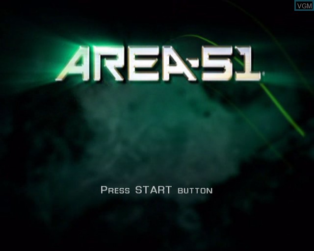 Title screen of the game Area 51 on Sony Playstation 2