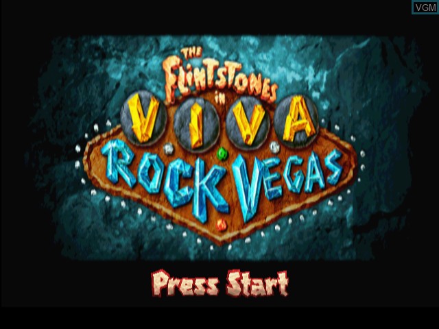 Title screen of the game Flintstones in Viva Rock Vegas, The on Sony Playstation 2