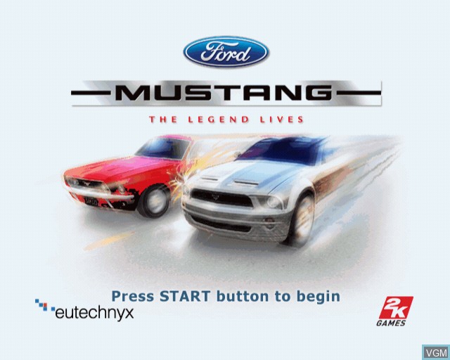 Title screen of the game Ford Mustang - The Legend Lives on Sony Playstation 2