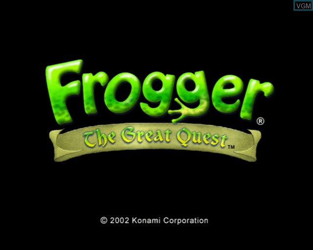Title screen of the game Frogger - The Great Quest on Sony Playstation 2