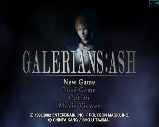 Title screen of the game Galerians - Ash on Sony Playstation 2