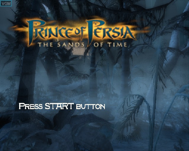 Title screen of the game Prince of Persia - The Sands of Time on Sony Playstation 2