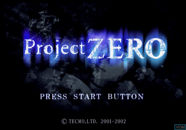 Title screen of the game Project Zero on Sony Playstation 2