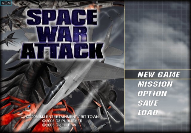 Title screen of the game Space War Attack on Sony Playstation 2