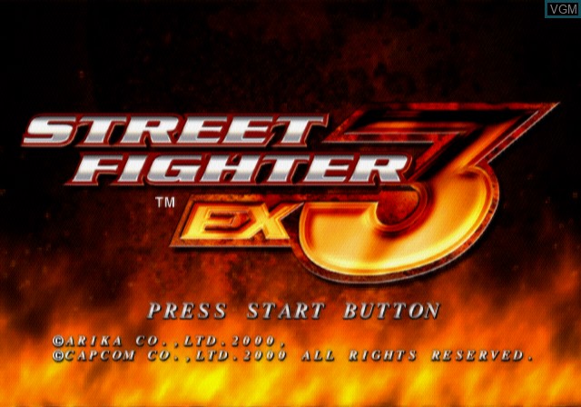 Title screen of the game Street Fighter EX3 on Sony Playstation 2