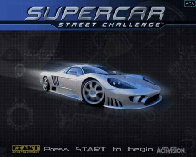 Title screen of the game Supercar Street Challenge on Sony Playstation 2