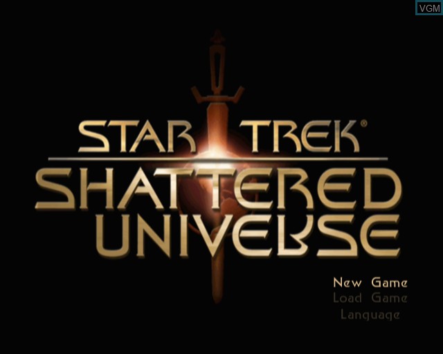 Title screen of the game Star Trek - Shattered Universe on Sony Playstation 2