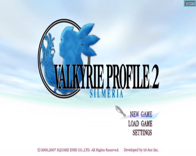 Title screen of the game Valkyrie Profile 2 - Silmeria on Sony Playstation 2